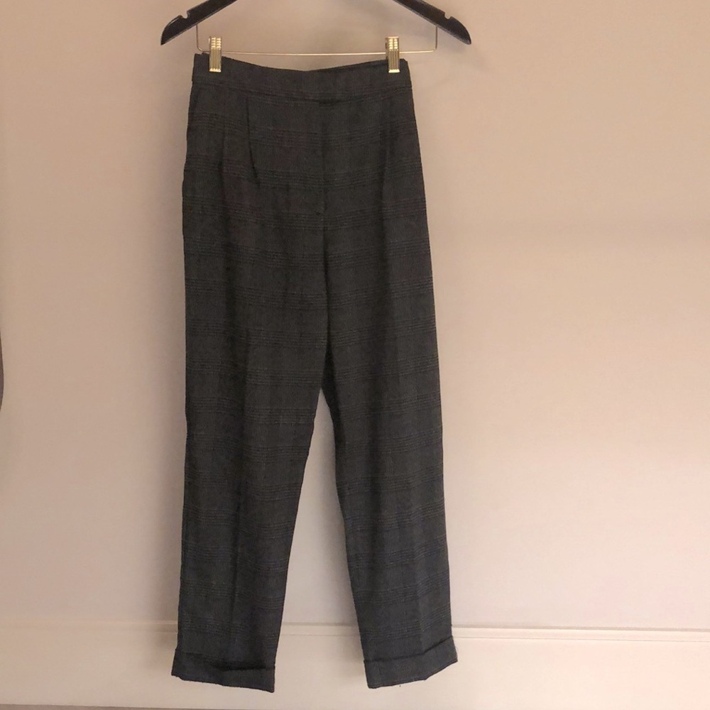 Zara plaid trouser pants size high waisted, xs